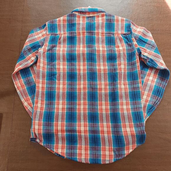 Outerknown Blanket Shirt Organic Cotton Watermelon Feliz Plaid Men's Size M - Picture 3 of 5